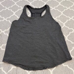 Lululemon Athletica Black and White Striped Tank Top